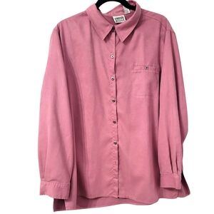 Vintage light lavender faux suede Chico's blouse size XL